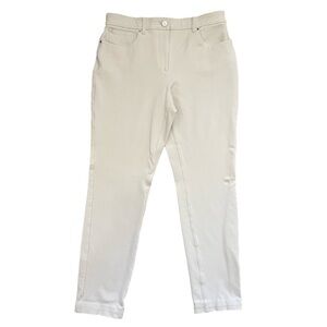 Chico's So Slimming Ivory Pants 0.5 Hemmed Pockets Casual Comfort Stretch